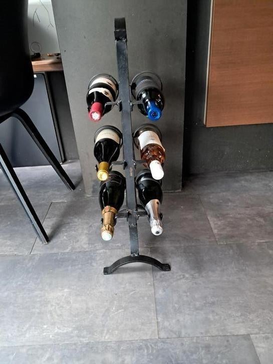 Smeedijzeren wijnrek/wijnrek op standaard (6 stuks), Huis en Inrichting, Woonaccessoires | Wijnrekken, Zo goed als nieuw, Ophalen