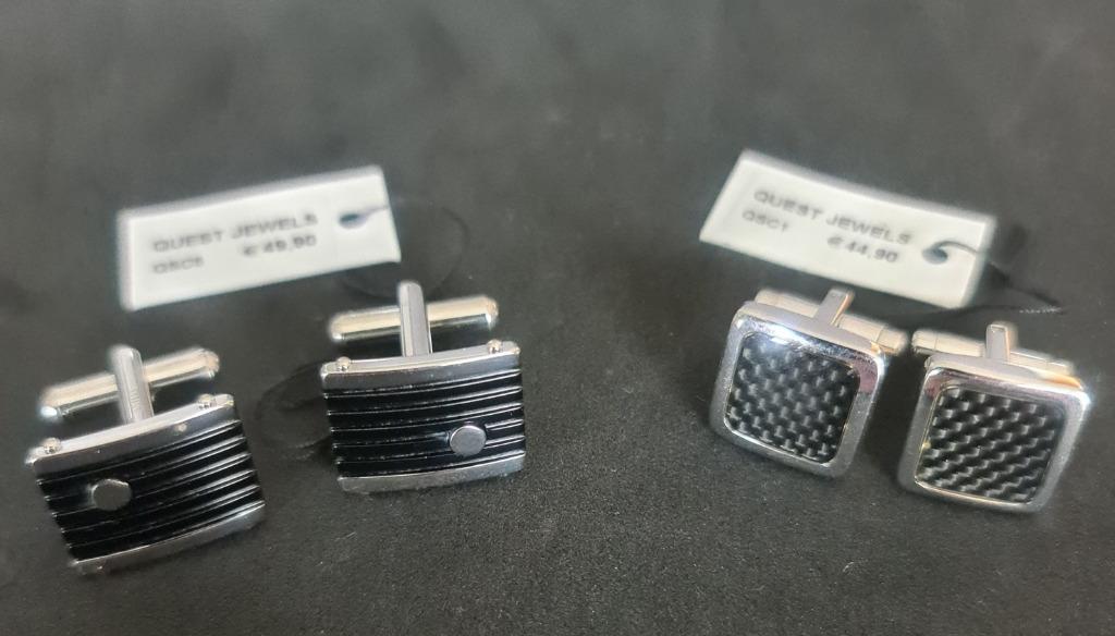 Boutons de manchette (2 modèles différents) - NEUFS !, Bijoux, Sacs & Beauté, Boutons de manchette, Enlèvement ou Envoi, Neuf