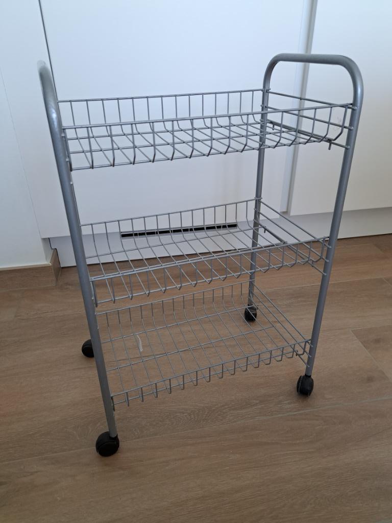 Desserte en métal à roulettes, Maison & Meubles, 25 à 50 cm, Comme neuf, Enlèvement, Moins de 50 cm