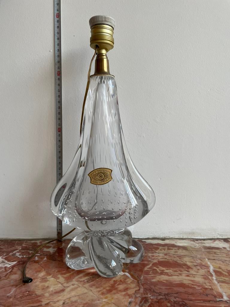 Pied de lampe Val Saint Lambert en cristal – vintage, Antiquités & Art, Enlèvement