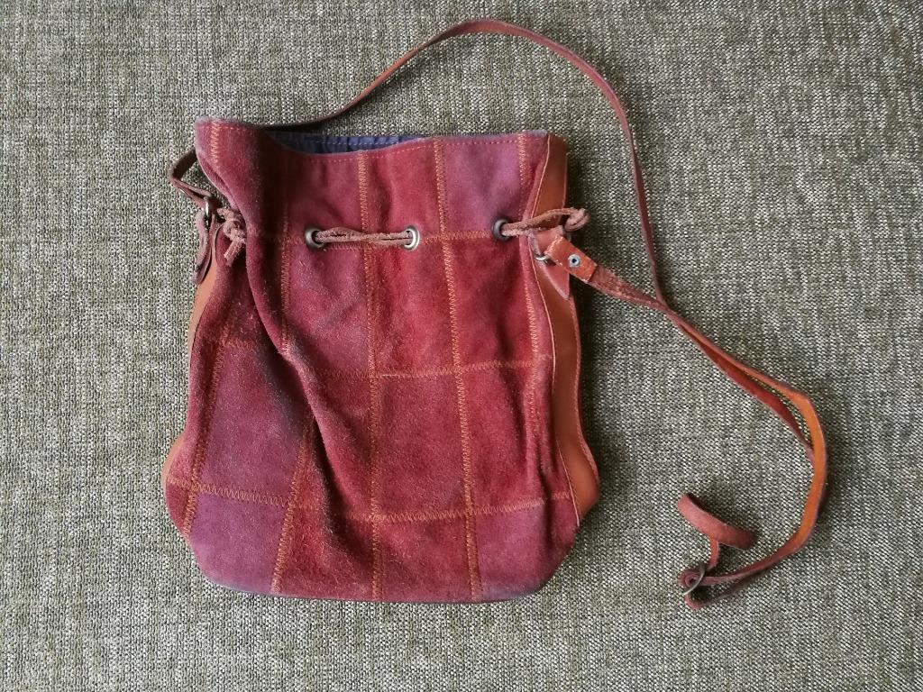 Lederen handtas retro stijl., Enlèvement ou Envoi, Utilisé, Brun, Sac à main