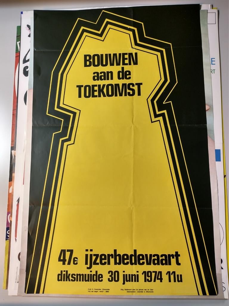 47e ijzerbedevaart 1974 affiche, Verzamelen, Posters, Gebruikt, Ophalen of Verzenden