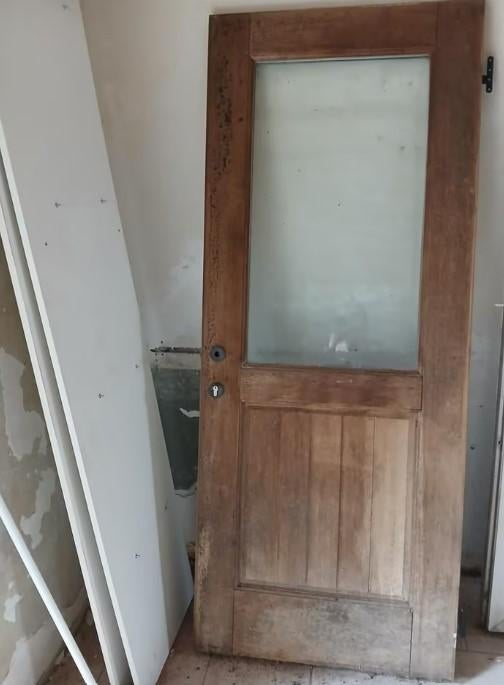 Porte en bois double vitrage, Ophalen, Gebruikt, Minder dan 80 cm, 160 cm of meer