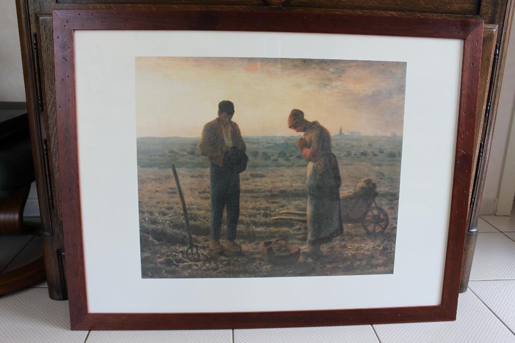 poster l'angelus de jean-francois millet, Maison & Meubles, Autres styles, Enlèvement ou Envoi, Comme neuf, Objet de décoration
