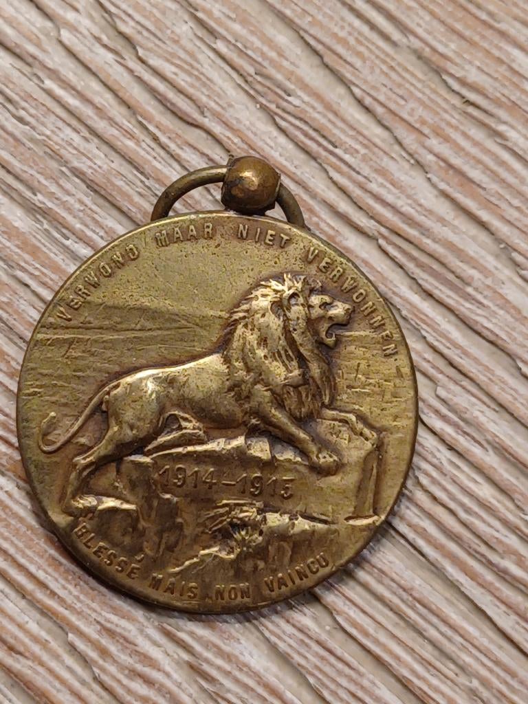 wo1 medaille 1914 1915 verwond niet verwonnen zeldzaam, Verzamelen, Ophalen of Verzenden, Overige soorten, Lintje, Medaille of Wings