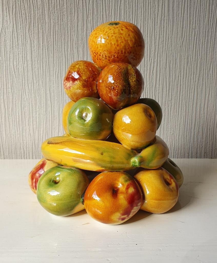 Tour à fruits en céramique, poterie portugaise 23 cm, Enlèvement ou Envoi