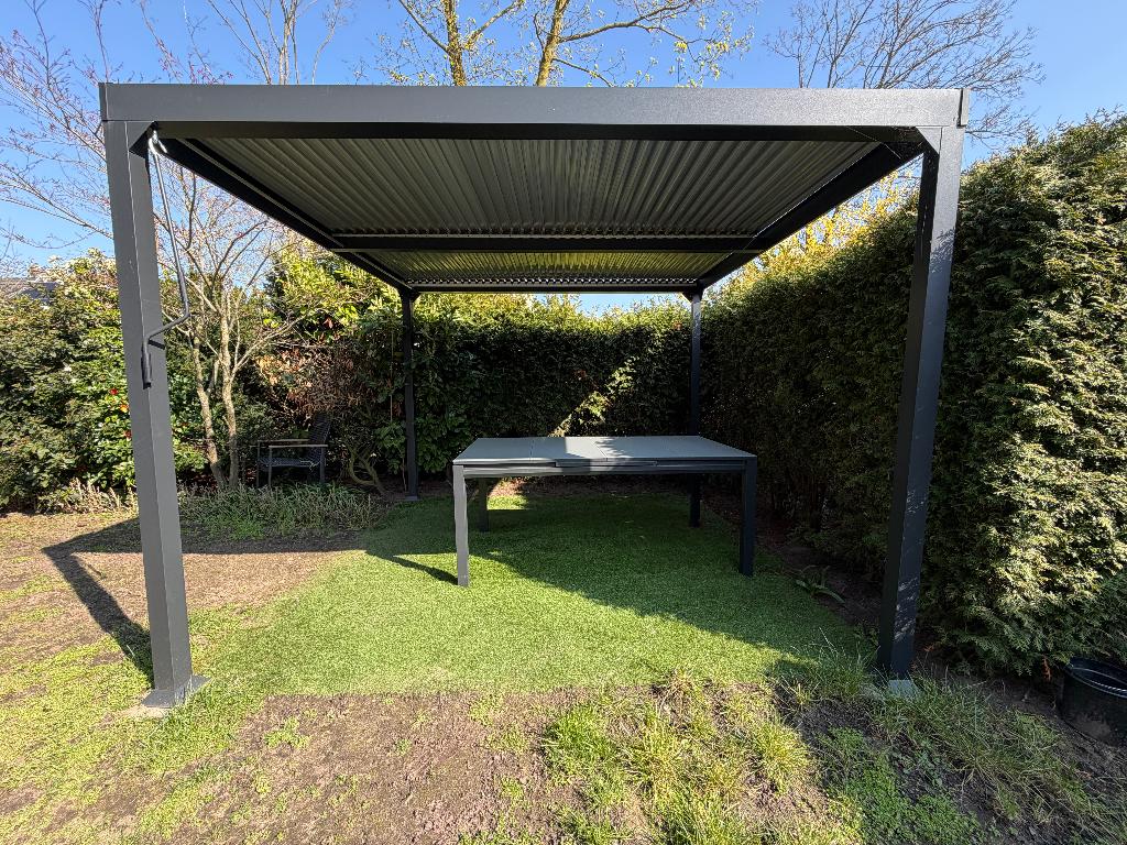Set de jardin - pergola en aluminium à table, Jardin & Terrasse, Verrières, Comme neuf, Autres types, Enlèvement
