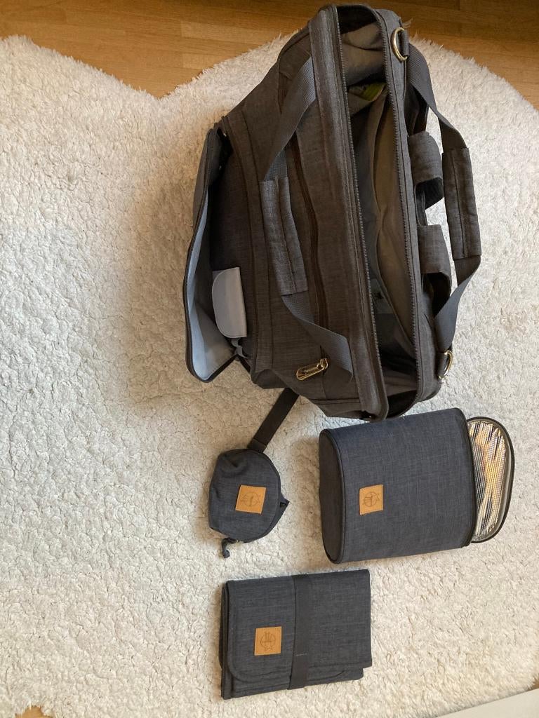 Sac d'allaitement Lässig Twin XXL avec accessoires, Enlèvement, Comme neuf, Sac à dos