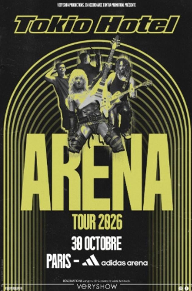 Places de concert TOKIO HOTEL Paris - Oct et Nov 2026, Tickets & Billets