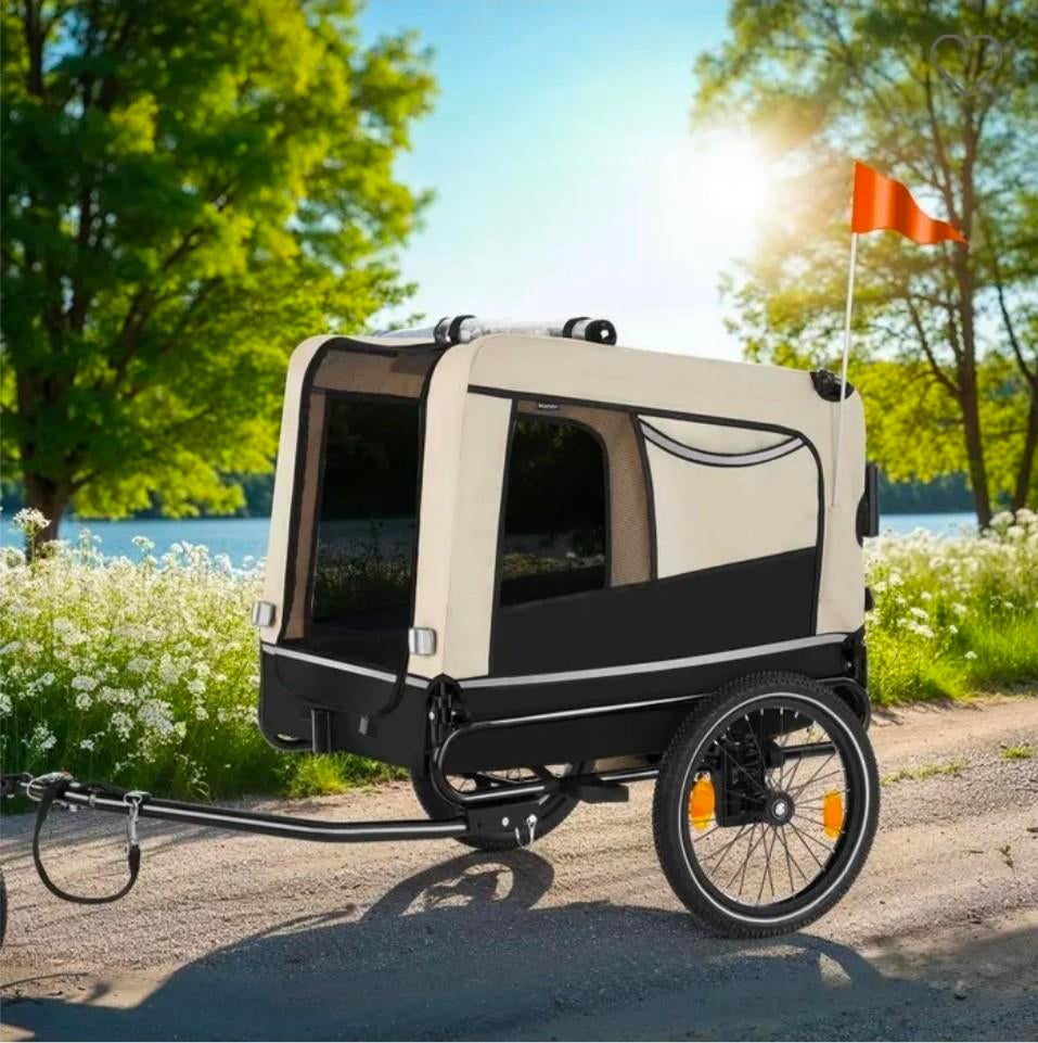 Hondenfietskar/ wandel- jogger. Tectake beige- zwart, Fietsen en Brommers, Fietsaccessoires | Aanhangwagens en Karren, Ophalen