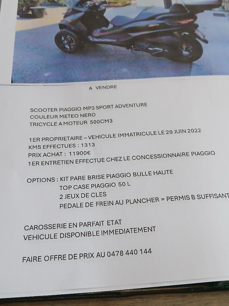 scooter piaggio, Scooter, Contrôle de traction, 2 cylindres, Particulier