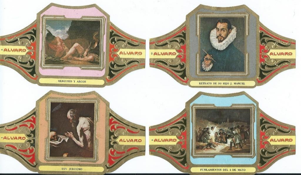 Lot de 17 Bagues de Cigares Alvaro Série Cuadros de Pintores, Collections, Enlèvement ou Envoi, Comme neuf, Bagues de cigare