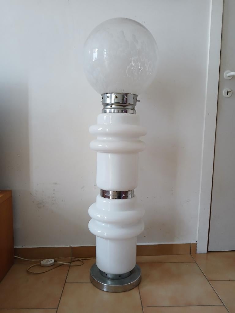 Lampadaire Vintage Carlo Nason 1970s, Maison & Meubles, Lampes | Lampadaires, Utilisé, 100 à 150 cm, Verre, Métal, Enlèvement