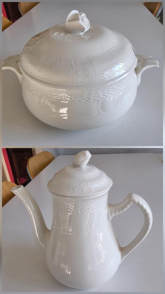 Ancienne soupière et théière céramique BOSCH-La Louvière, Antiquités & Art, Enlèvement ou Envoi