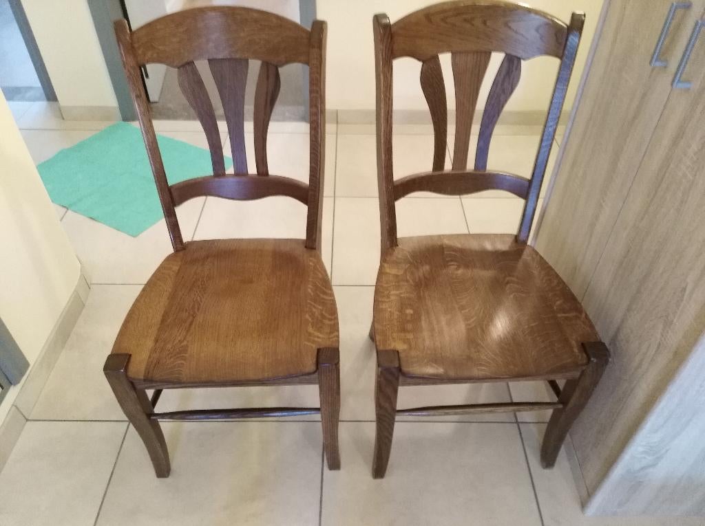 Eiken stoelen, Huis en Inrichting, Stoelen, Ophalen, Zo goed als nieuw, Twee