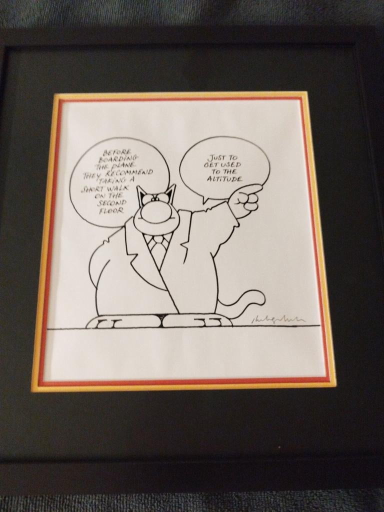 Originele tekening van Philippe Geluck, Antiek en Kunst, Kunst | Schilderijen | Modern