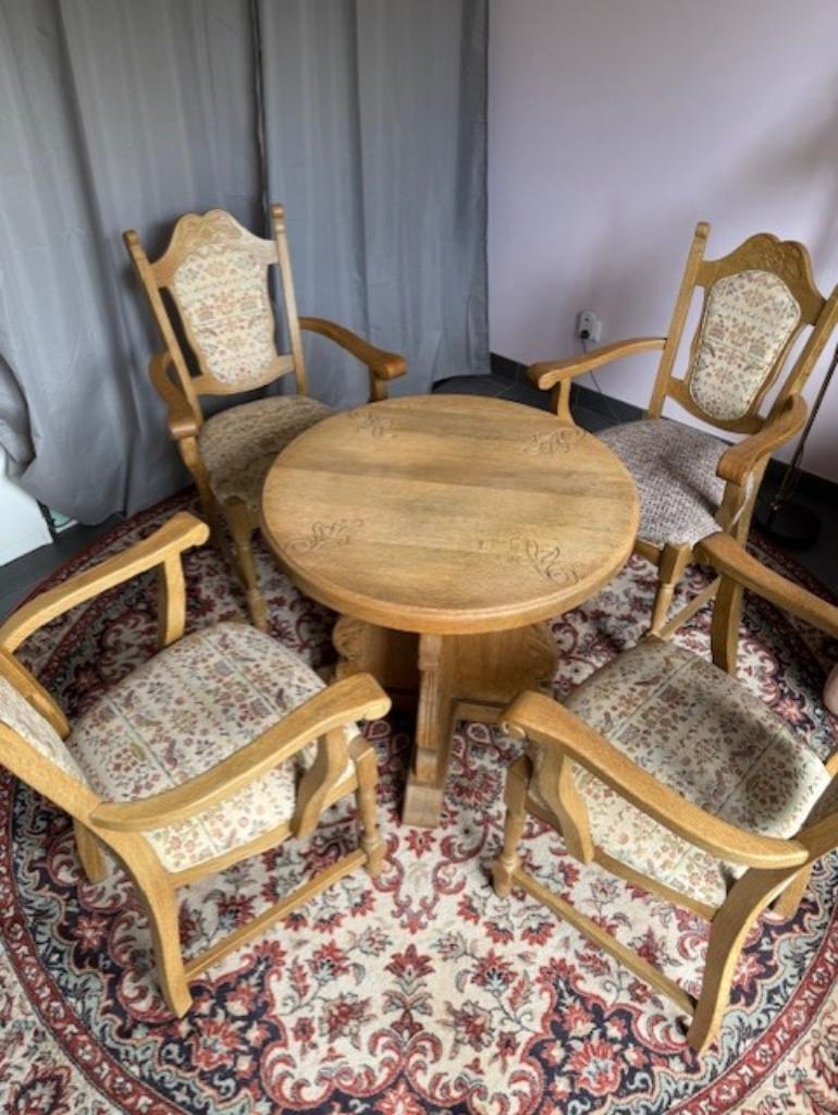 ensemble table et chaisses en chêne massif, Antiquités & Art, Enlèvement