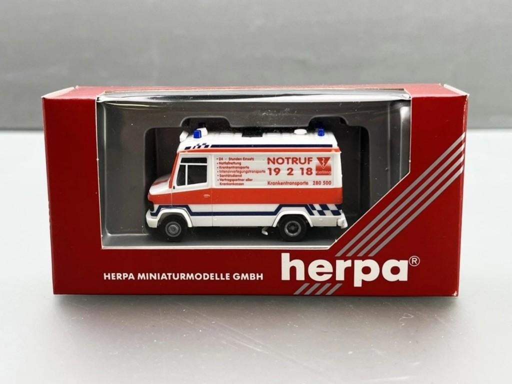 1:87 Herpa 043946 Mercedes Benz T2 RTW ambulance, Ophalen of Verzenden, Nieuw, Auto, Herpa
