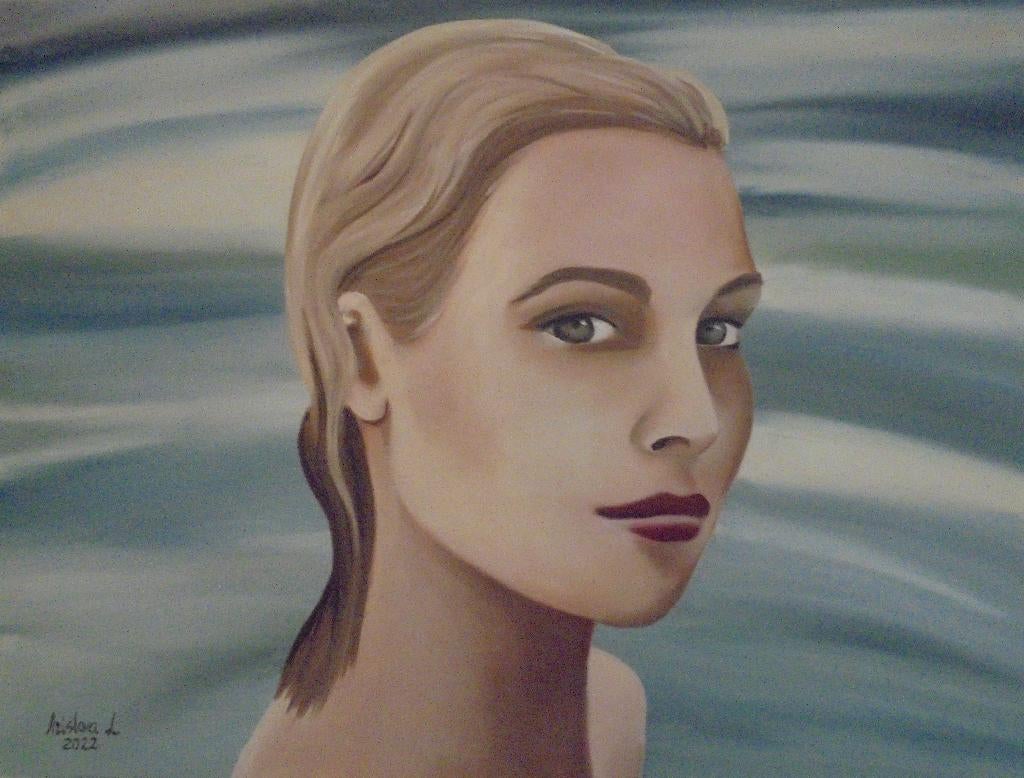 olieschilderij portret Grace Kelly (60x80), Antiek en Kunst, Kunst | Schilderijen | Klassiek, Ophalen of Verzenden
