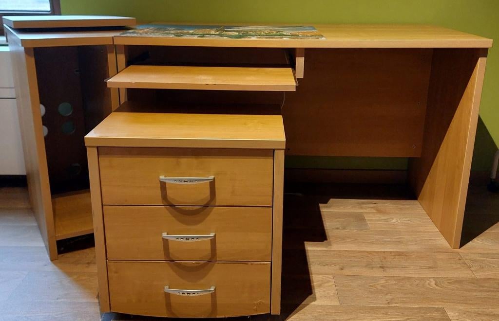 Ensemble de bureau complet avec rangements, Maison & Meubles, Bureaux, Enlèvement, Utilisé