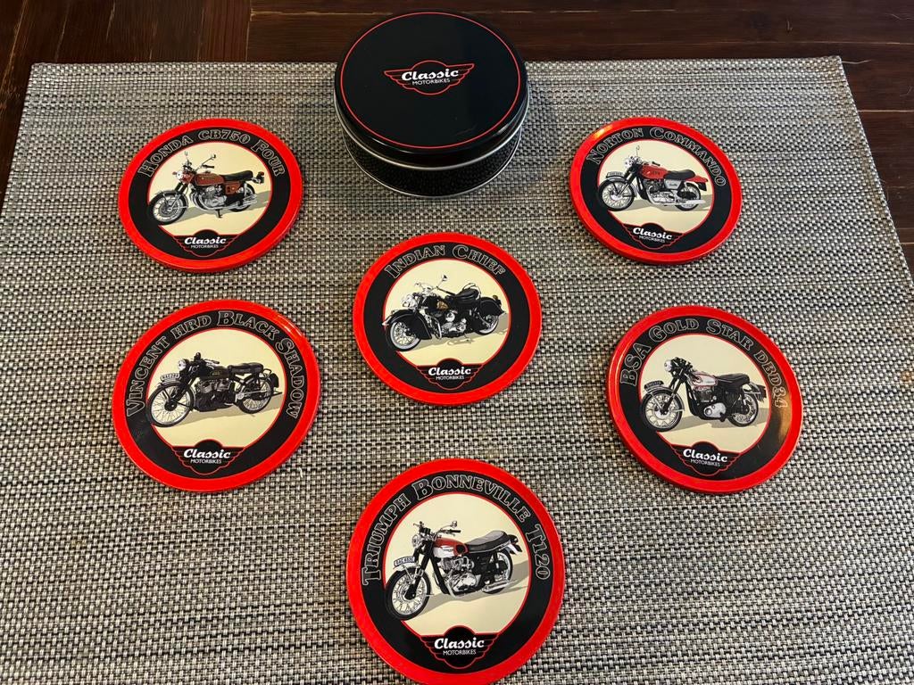 sous verres moto classic motorbikes, Ophalen, Zo goed als nieuw, Glas of Kopje