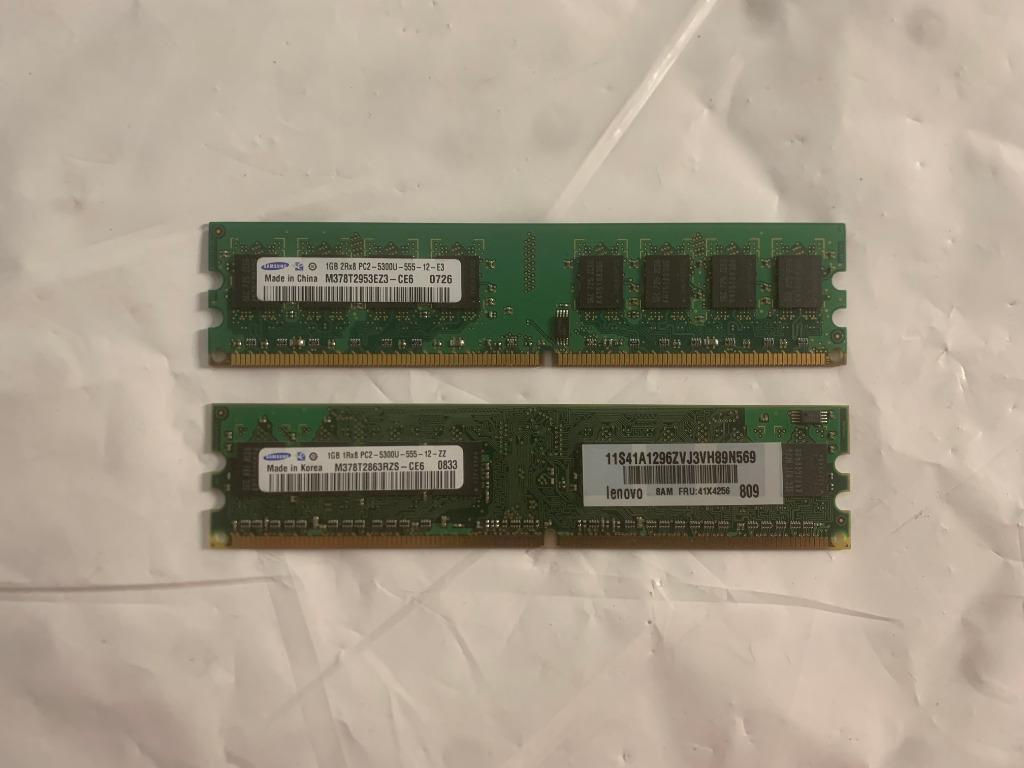 RAM Samsung DDR2 1 Go – PC2-5300U 667 MHz (5 €), Computers en Software, Verzenden, DDR2, Desktop, Gebruikt