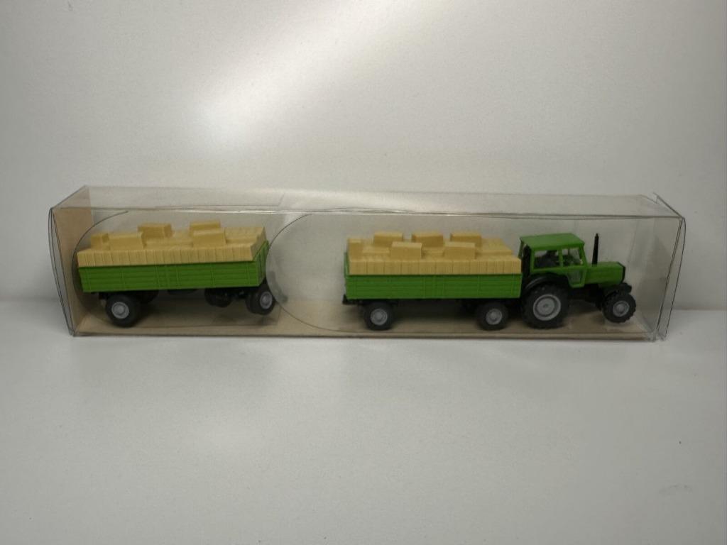 Tracteur Agricole DEUTZ +2 Remorques 1/87 HO WIKING Neuf+Bte, Enlèvement ou Envoi, Neuf, Grue, Tracteur ou Agricole, Wiking
