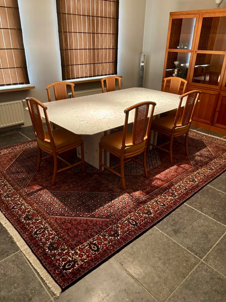 Marmeren eettafel, Huis en Inrichting, Ophalen, Overige materialen, 100 tot 150 cm, 200 cm of meer