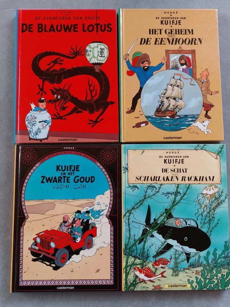 4 Tintin, couverture rigide, en parfait état, plus petit for, Plusieurs BD, Enlèvement ou Envoi, Comme neuf