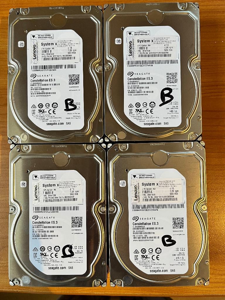 8 x 4 TB SEAGATE Constellation ES.3 SAS-harde schijf, Computers en Software, Ophalen, Intern, Gebruikt, SAS