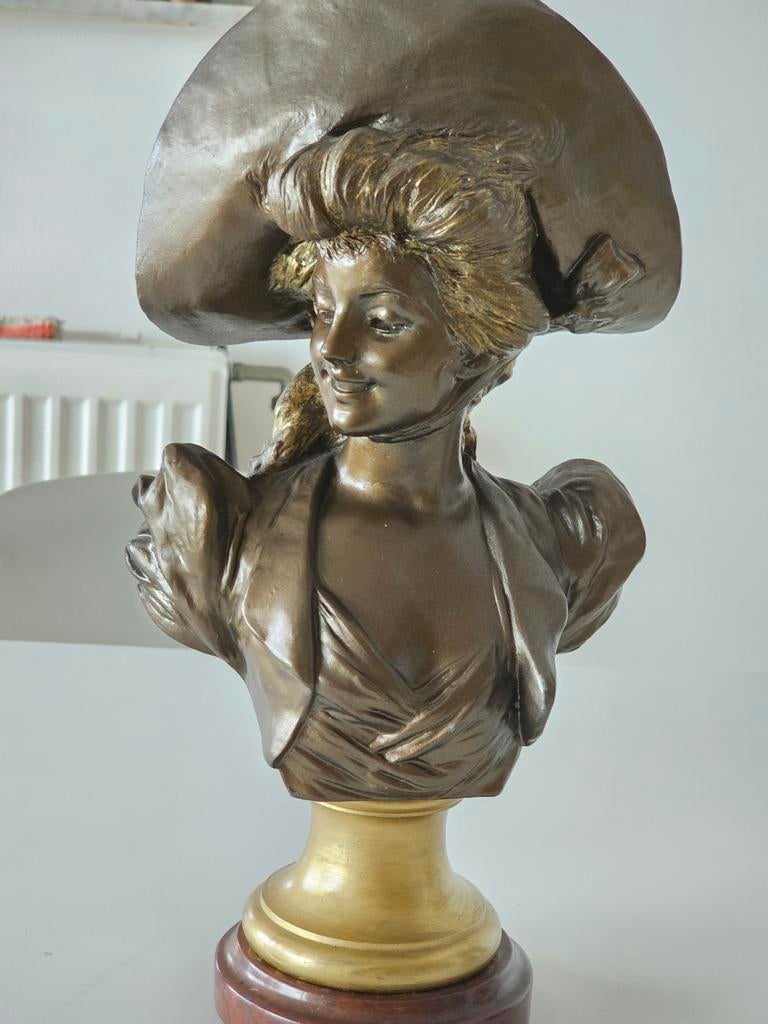 Van Der Straeten Bronzen buste van Jonge Vrouw, Enlèvement ou Envoi