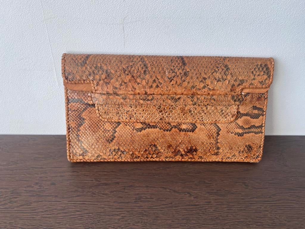 Vintage clutch slangenleer, Ophalen, Zo goed als nieuw