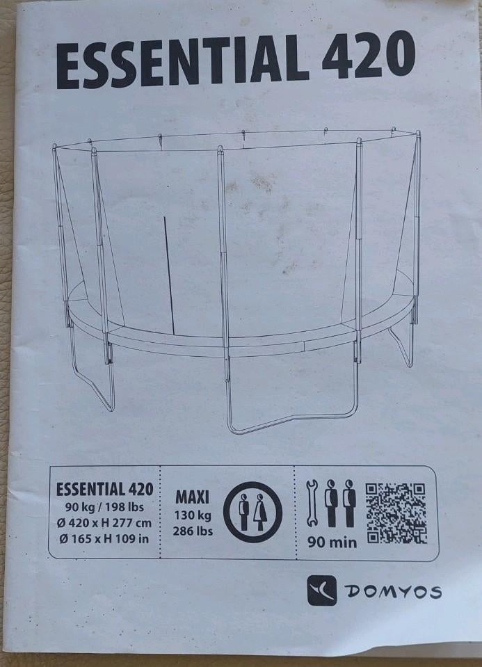 Trampoline DOMYOS Essential 420, Ophalen, Gebruikt
