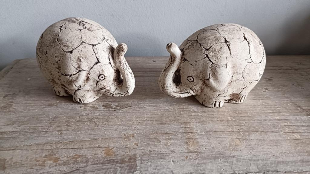 Zeldzame gesigneerde olifantjes, zie foto's, Antiek en Kunst, Ophalen of Verzenden