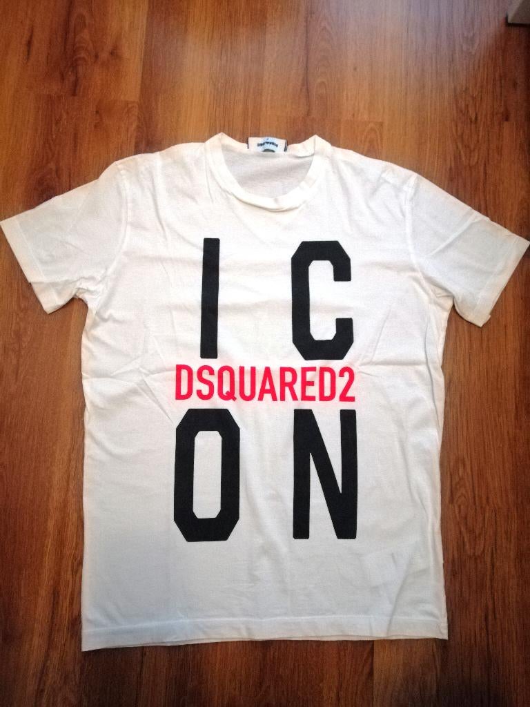 T-shirt blanc Vintage Original Icone Dsquared2 taille L, Blanc, Dsquared2, Enlèvement ou Envoi, Taille 52/54 (L)