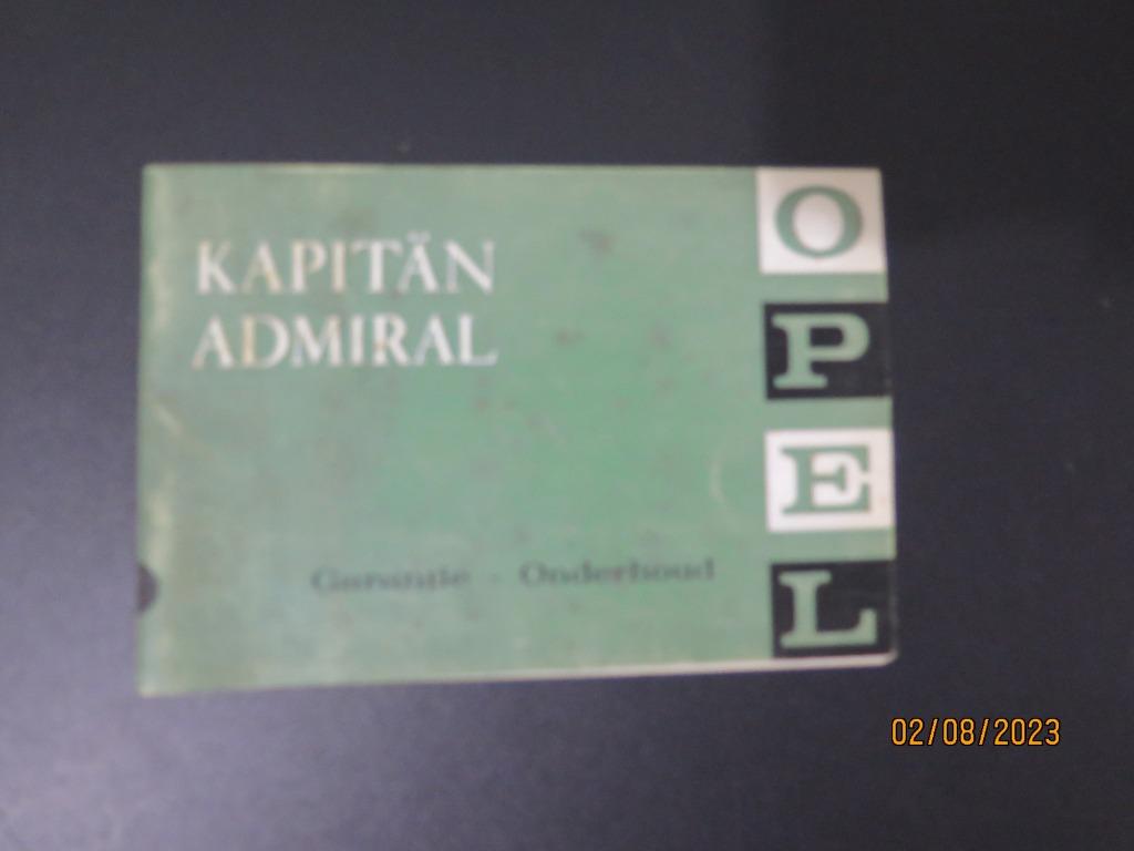 LIVRET ENTRETIEN  OPEL KAITAN ADMIRAL, Envoi