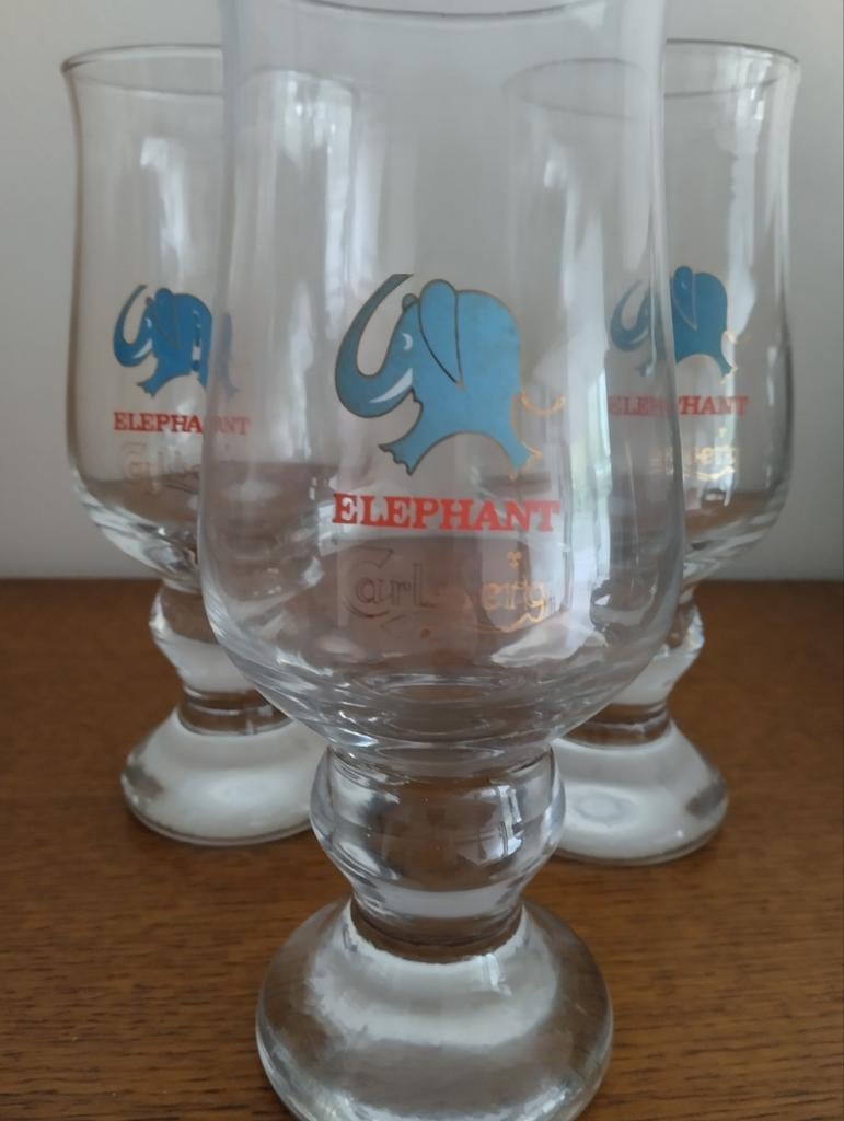 3x bière Calsberg Denmark pour éléphants, Envoi, Neuf, Verre ou Verres, Autres marques