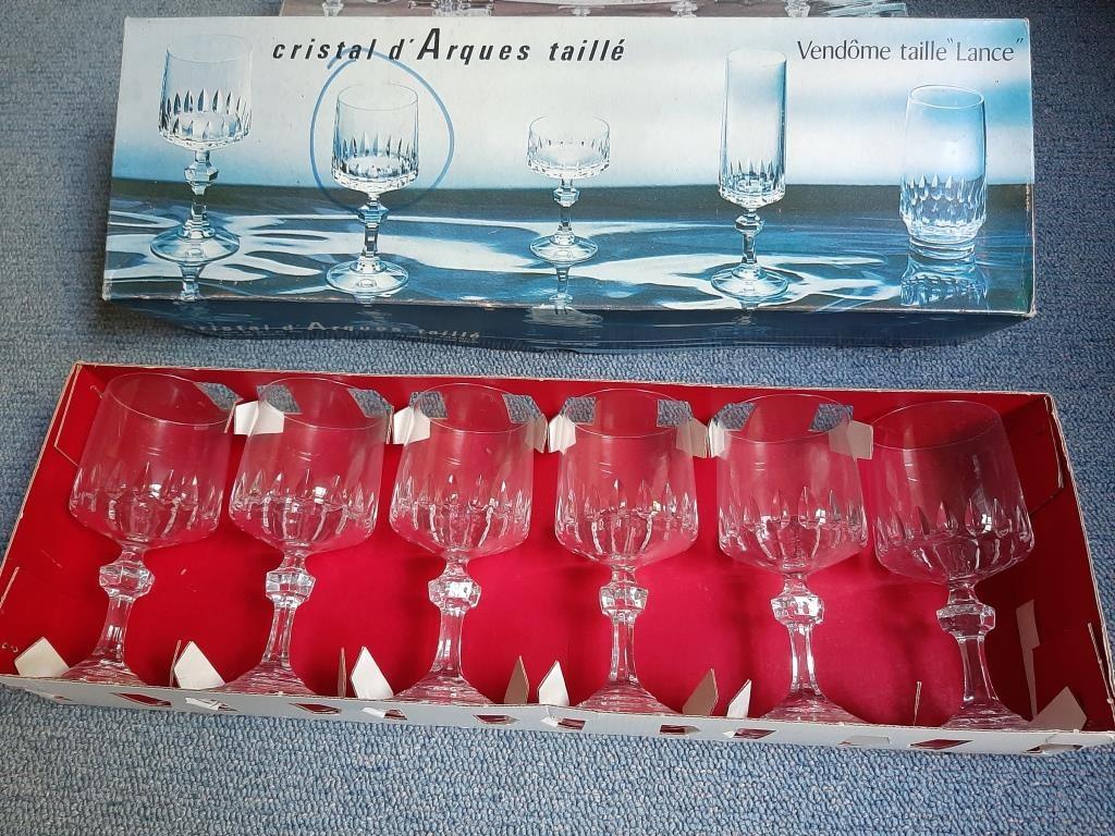 Nieuwe set Cristal d'Arques wijglazen Vendôme, Ophalen of Verzenden, Nieuw, Overige typen