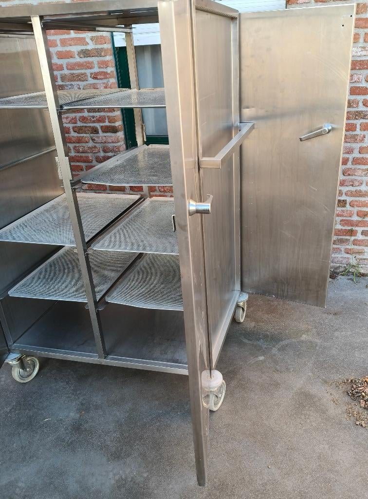 armoire de rangement en acier inoxydable sur roulettes à 4 p, Maison & Meubles, Armoires | Autre, Enlèvement, Utilisé
