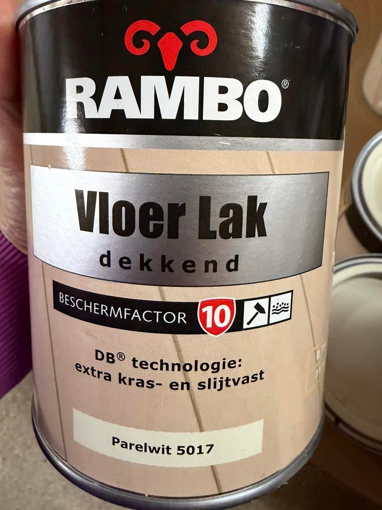 Rambo dekkende vloerlak parelwit 0,75liter, Ophalen of Verzenden, Nieuw