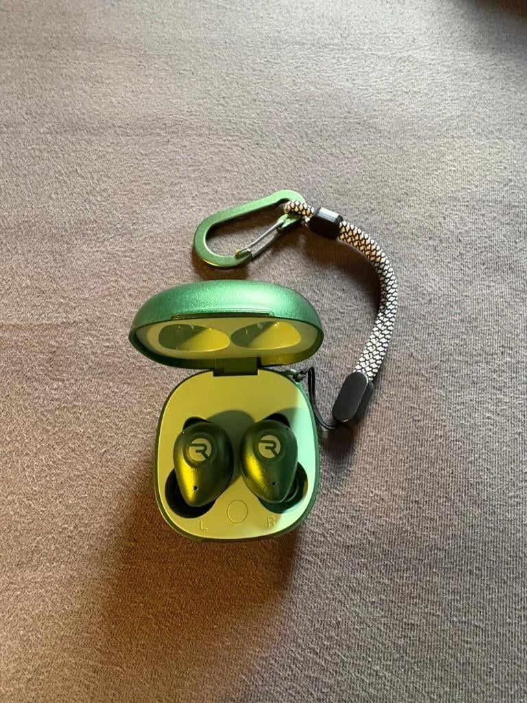 Raycon Fitness Earbuds (groen) - Draadloze oortjes Bluetooth, Ophalen of Verzenden, Zo goed als nieuw, In gehoorgang (in-ear)