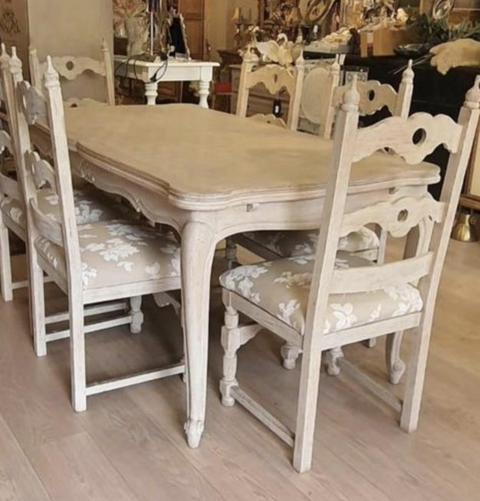 Landelijke Eiken Ceresu Eettafel met 6 stoelen., Huis en Inrichting, Tafels | Eettafels, Ophalen, Eikenhout