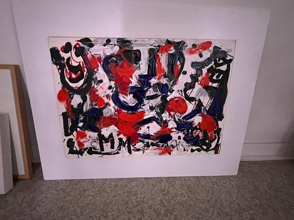 Luc Martinsen composition abstraite peinture originale, Antiquités & Art, Art | Peinture | Abstraite, Enlèvement ou Envoi