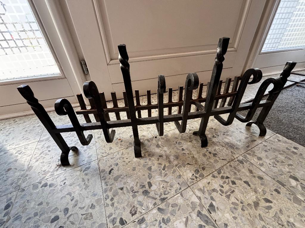 Haardset - haardbeschermer - stookrooster gietijzer, Huis en Inrichting, Haarden, Ophalen, Gebruikt, Inbouwhaard, Houthaard