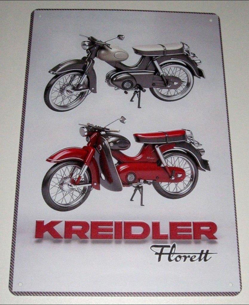 KREIDLER : Metalen Bord Classic Kreidler Florett Brommer, Verzenden, Nieuw, Reclamebord