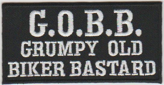 GOBB Grumphy Old Biker Bastard opstrijk patch embleem, Verzenden, Nieuw