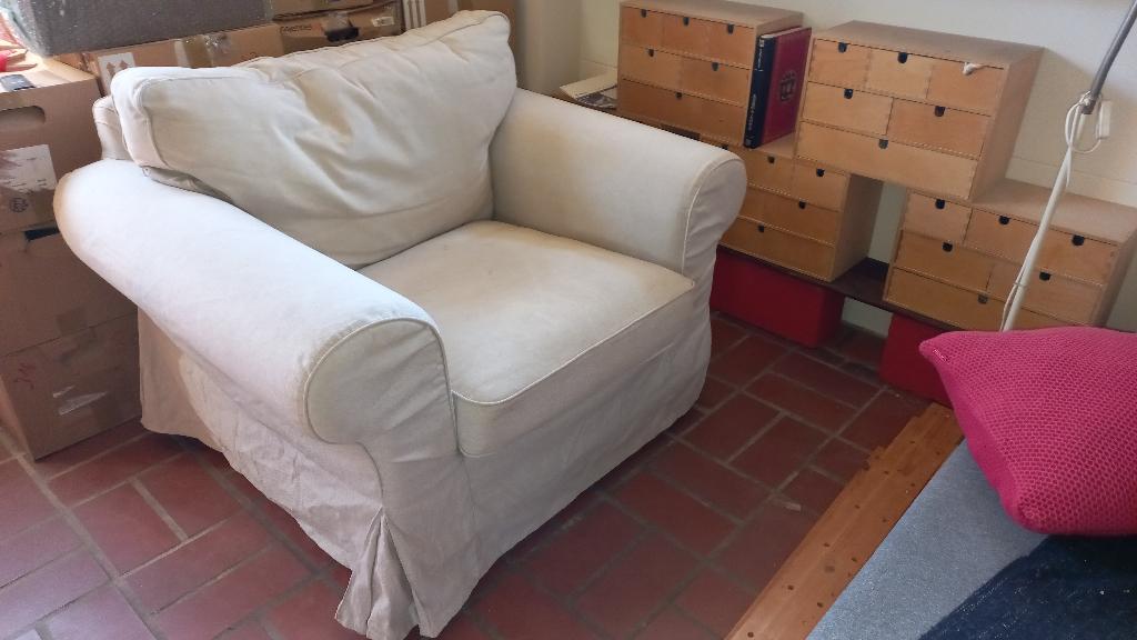 fauteuil Ektrop Ikea, Maison & Meubles, Fauteuils, Utilisé, Bois, Tissus, 75 à 100 cm, 100 à 125 cm, Enlèvement