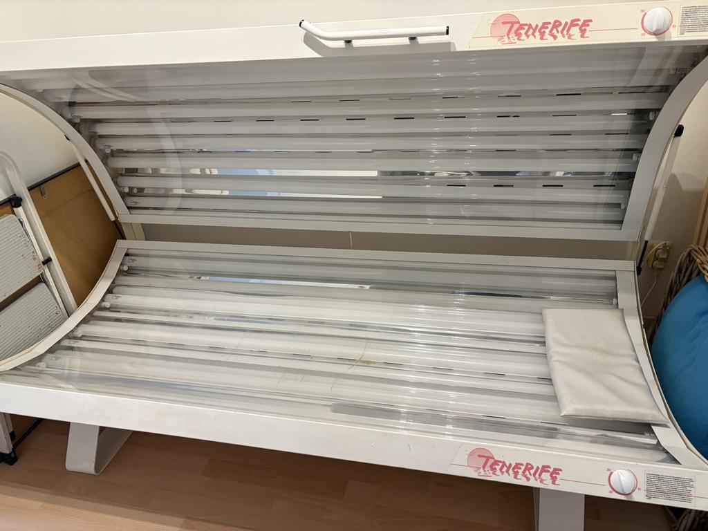 zonnebank, hemel en bank, Elektronische apparatuur, Zonnebanken en Gezichtsbruiners, Ophalen, Gebruikt, Zonnebank dubbelzijdig