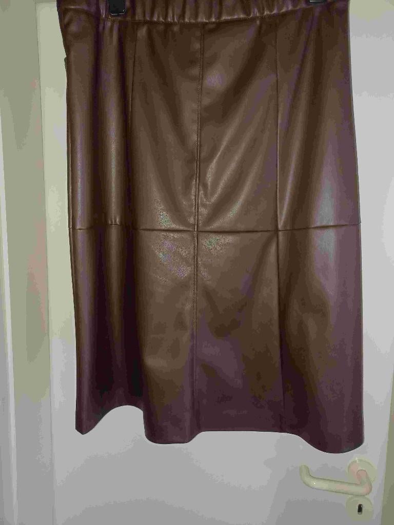 Mayerline-A-line rok in faux leer - bruin, Mayerline, Bruin, Maat 42/44 (L), Ophalen of Verzenden