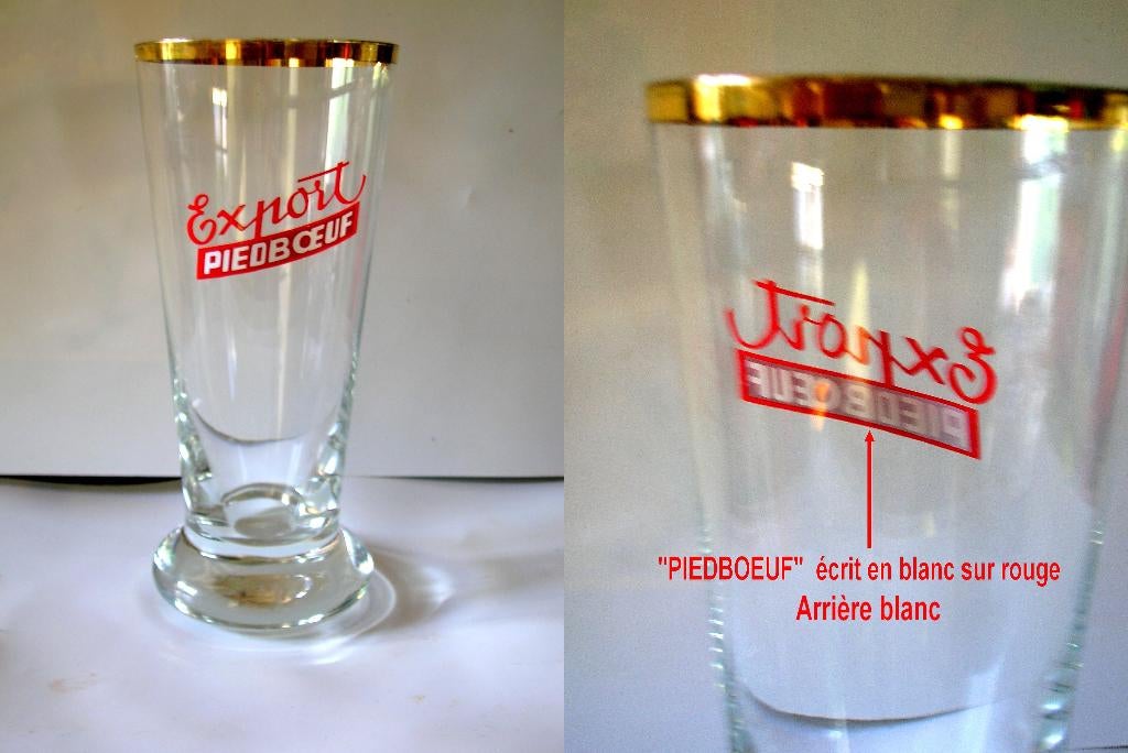 Export  Piedboeuf, Verzamelen, Biermerken, Ophalen of Verzenden, Zo goed als nieuw, Glas of Glazen